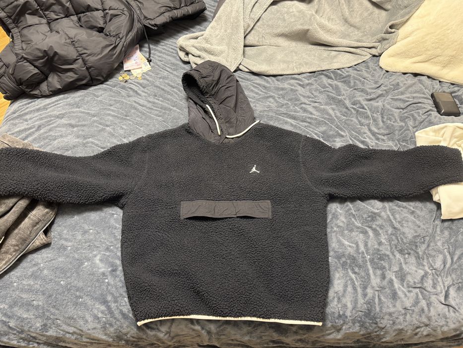 Nike Mens Air Jordan Essentials Sherpa Fleece Hoodie Black