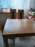 Stół rozkladany 100x90 plus 6 krzeseł zestaw