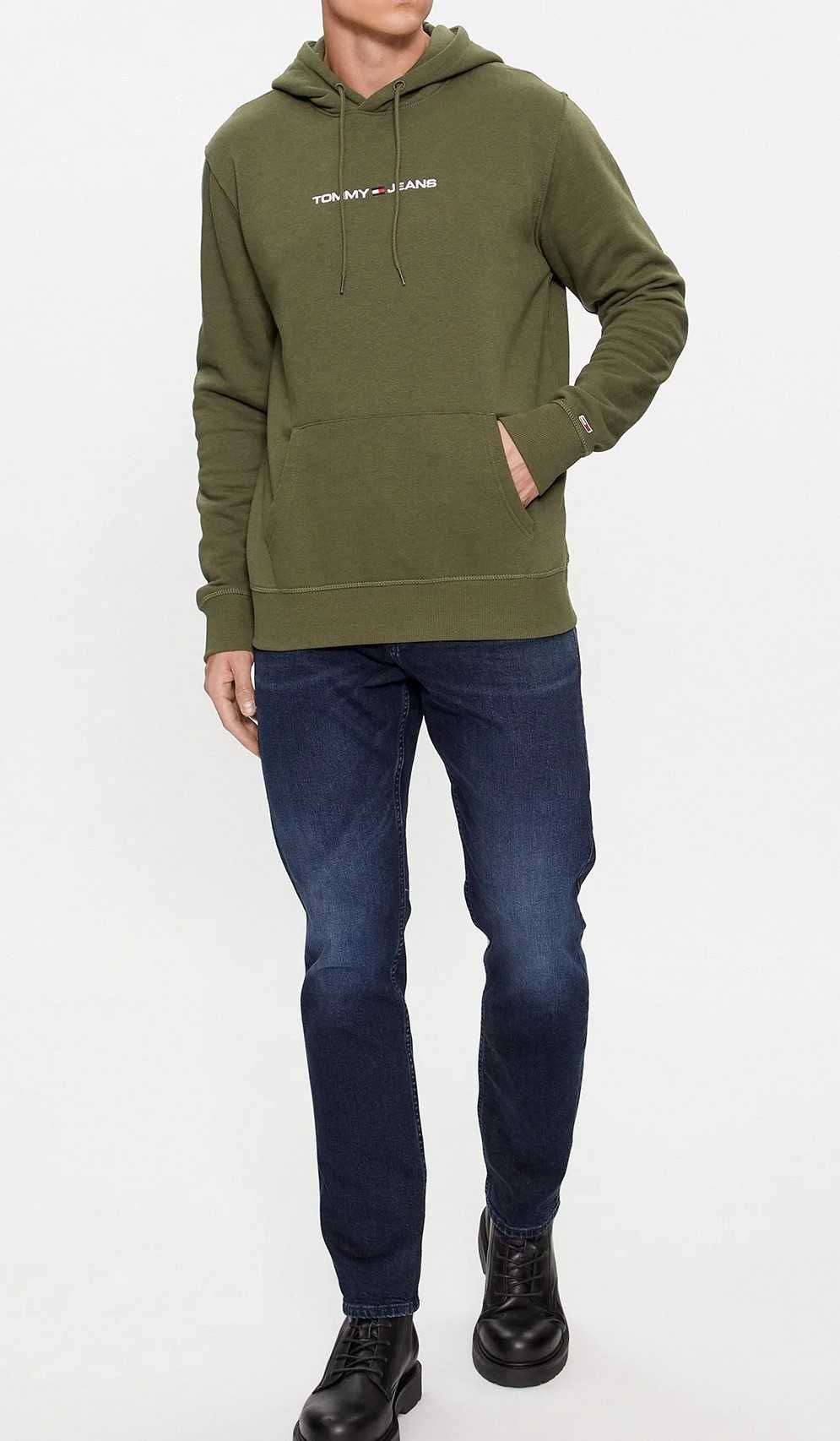 Новый (с бирками)! tommy jeans (l) зеленый свитшот кофта худи linear