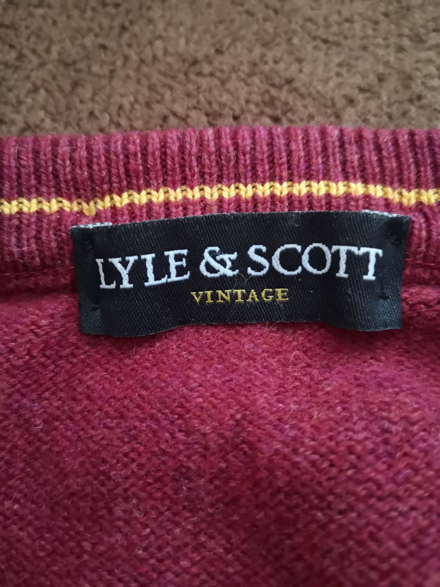 Sweter męski wełniany Lyle & Scott rozmiar L made in Scotland