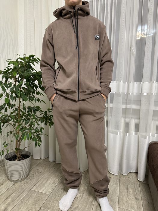 Теплий спортиврий костюм Nike зима осінь полар фліс XL однотонний Найк