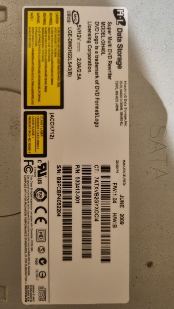 Drive Gravador (RW) DVD 3.5 LG