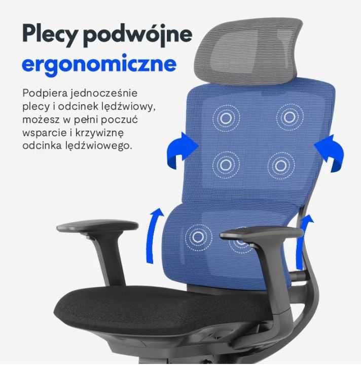 Ergonomiczne krzesło biurowe, krzesło gamingowe szaro/czarne