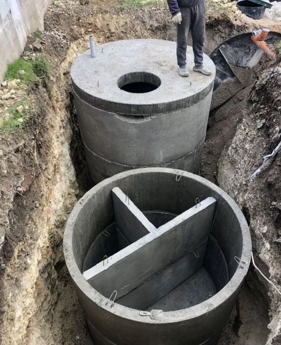 Армований септик із бетонних кілець - К235 надійна каналізація, вигріб