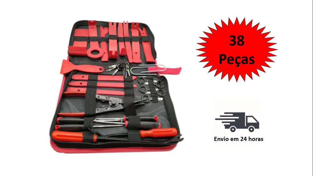 Kit de remoção/desmontagem de painéis e audio de automóveis 38 pc