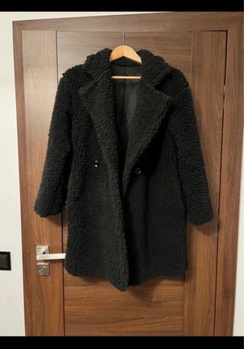 Butik płaszcz teddy futerko kurtka czarna