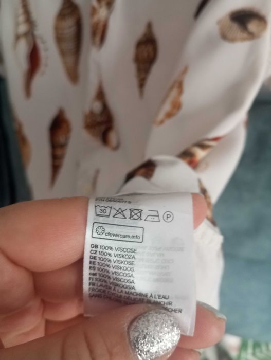H&M koszula męska w muszle S wiskoza