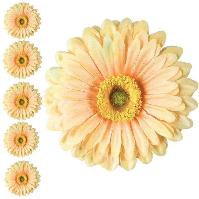 KWIAT GERBERY Żółta gerbera Główka kwiatowa jak żywa Do Bukietu 12szt