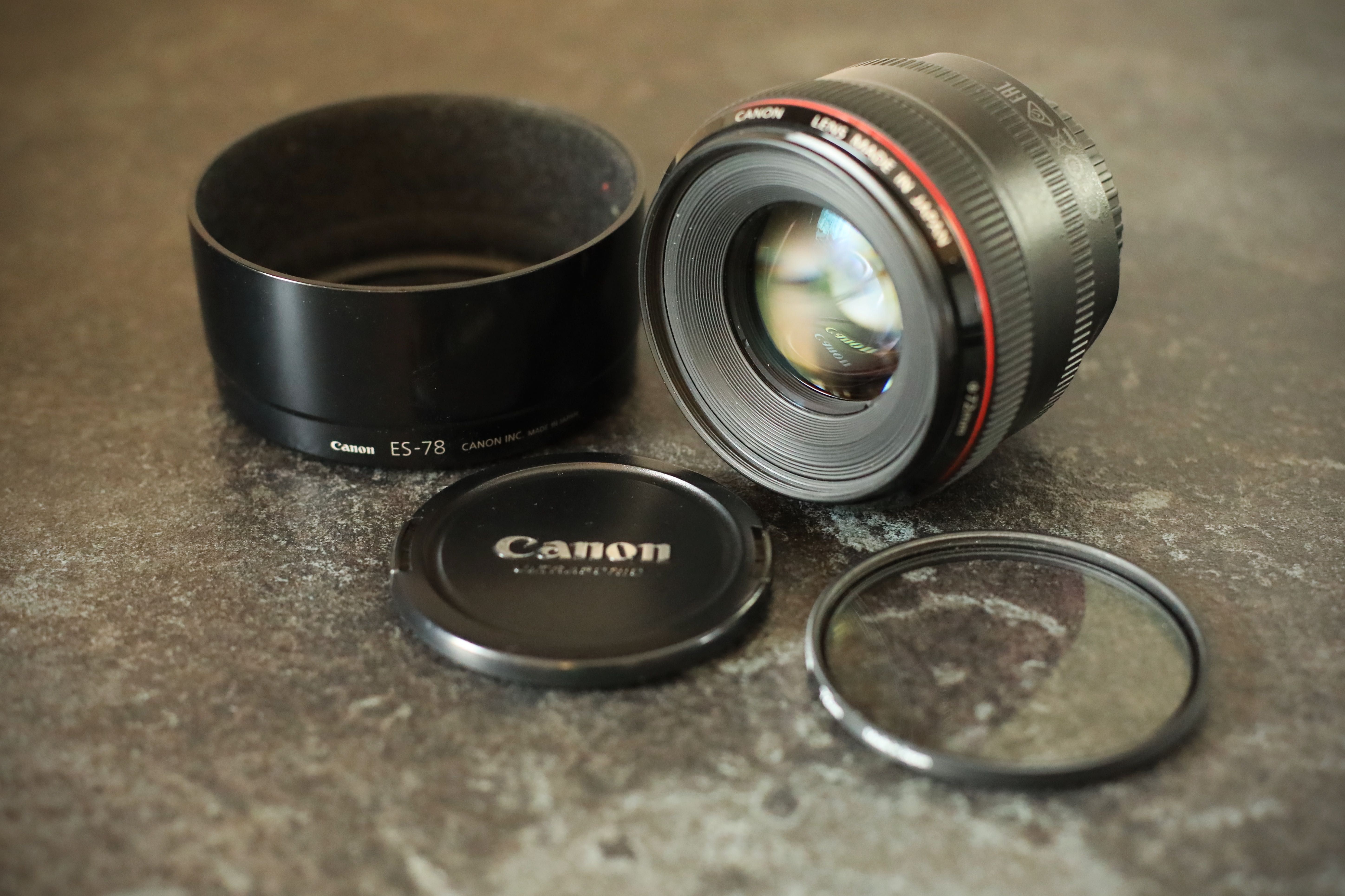 Canon 50mm f/1.2L EF USM + filtr + etui