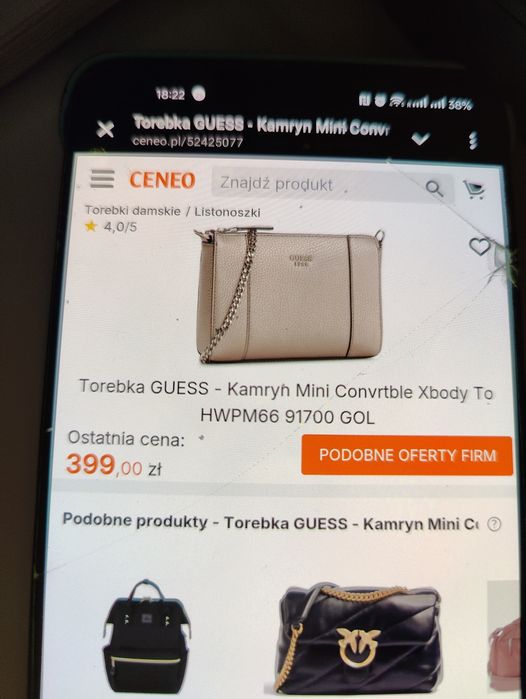 Llistonoszka damska torebka GUESS jak nowa