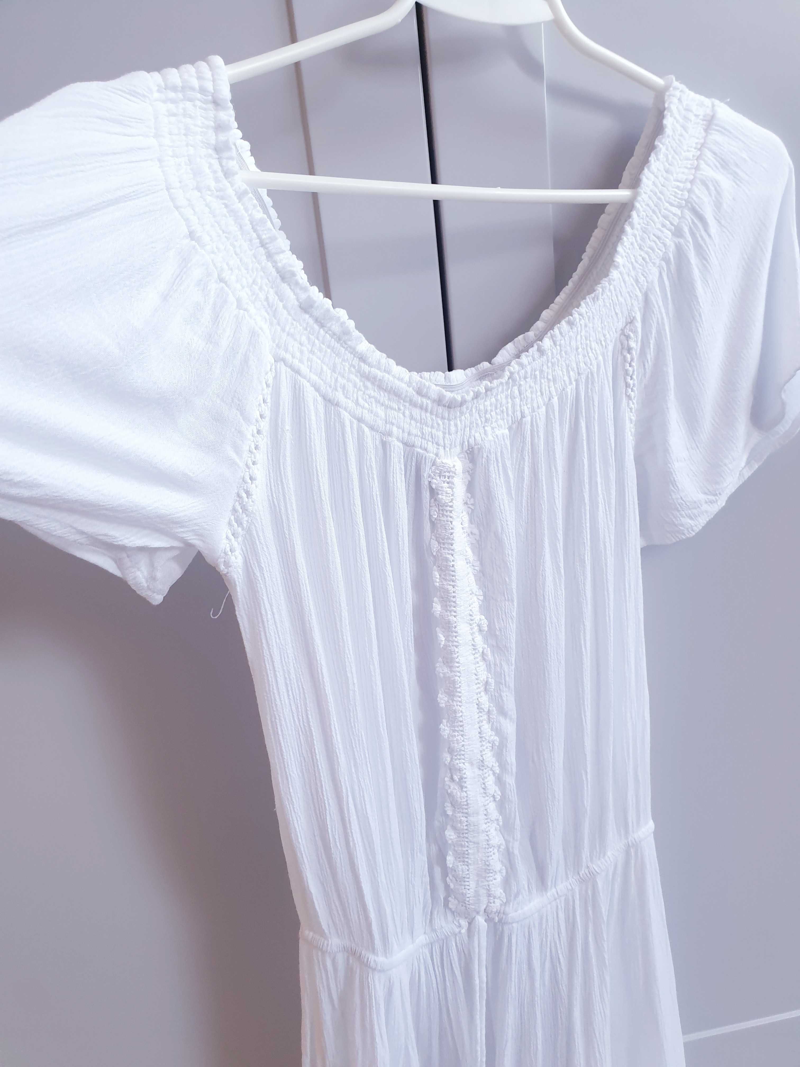 Biała sukienka hiszpanka letnia haftowana z wiskozy Atmosphere 38