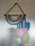 Painel macramé folhas