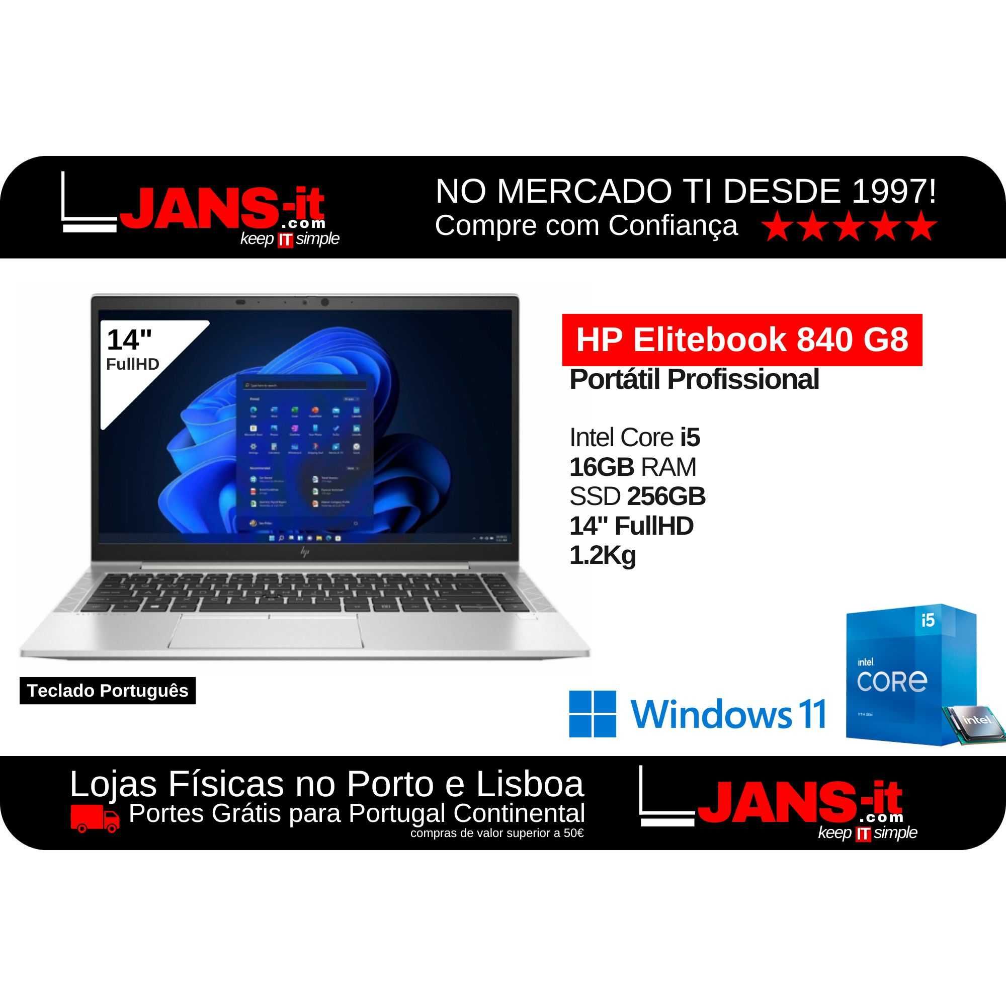 HP Elitebook 840 G8 | i5-1145G7 | 16GB | SSD 256GB | 14″ FHD