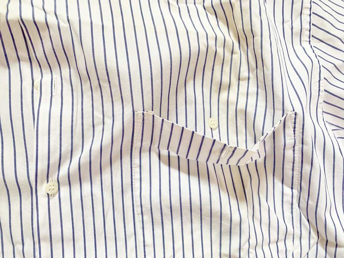 Camisa de Homem Riscas Azul e Branco, como Nova