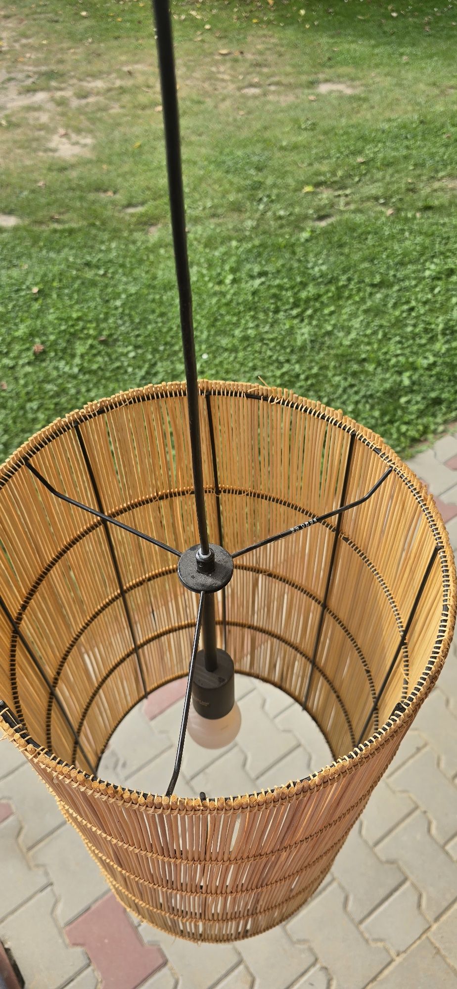 Lampa w stylu boho, bambusowa