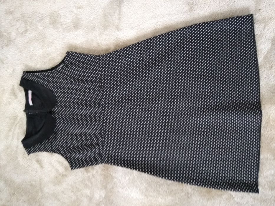 Sukienka L house kołnierzyk czarna w kropki