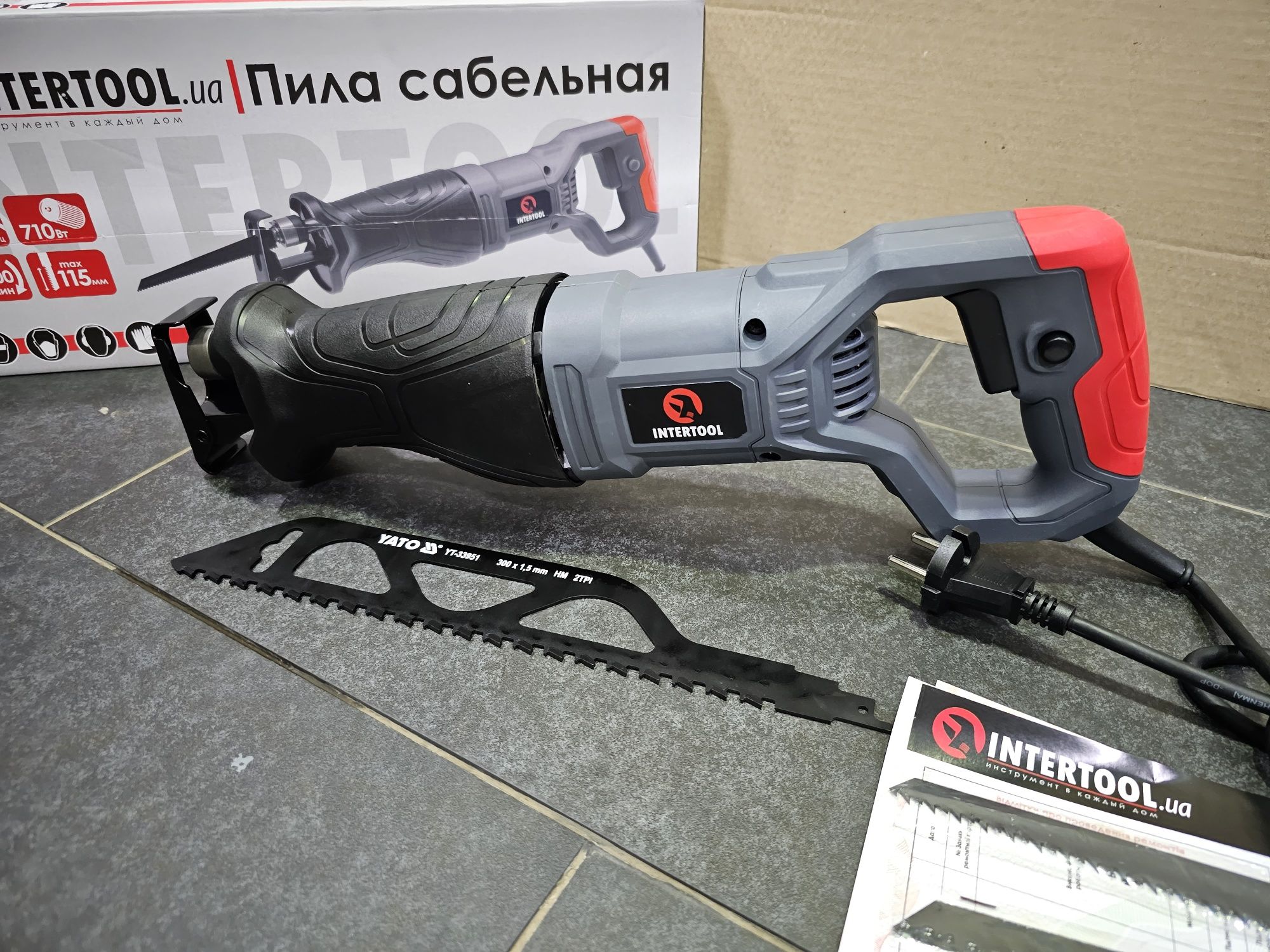 Сабельная пила Intertool DT-0400 + Пила по пеноблоку Yato 300мм Гарант