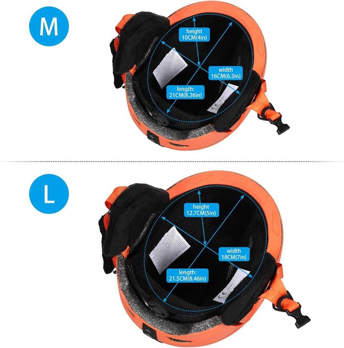 Kask narciarski, snowboardowy z wizjerem i nausznikami rozmia L czarny