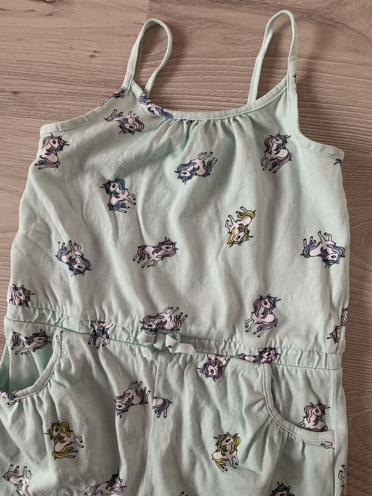 H&M kombinezon miętowy Unicorn stan bdb 98