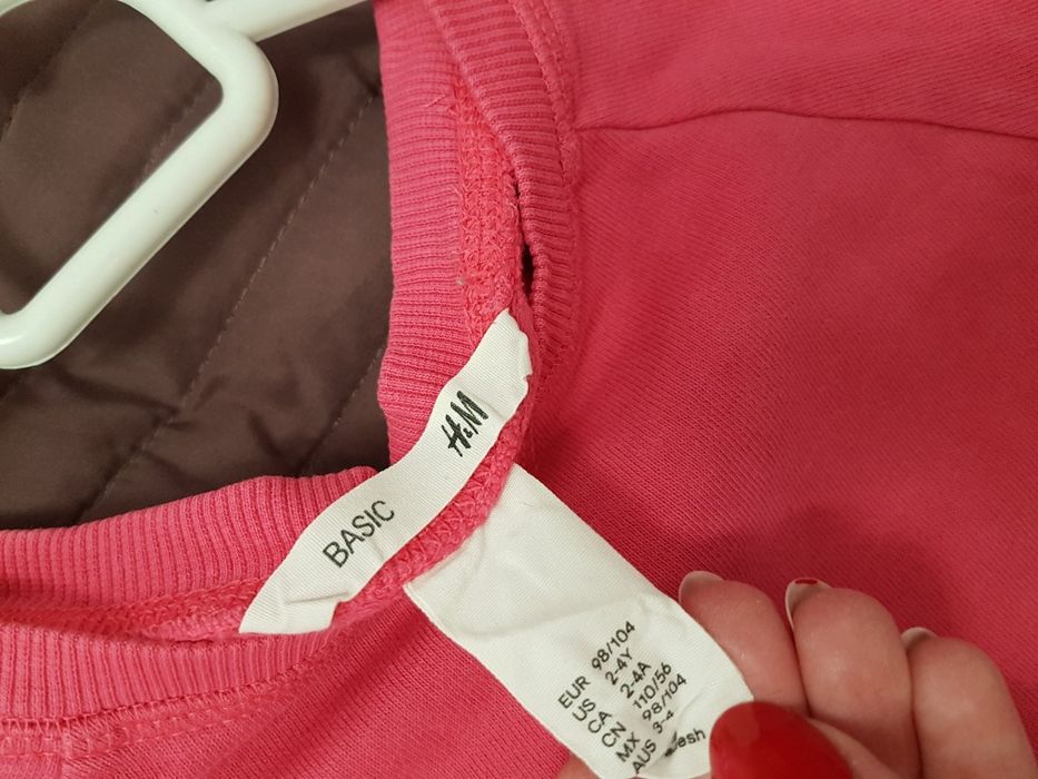 Bluza różowa H&M 2-4 lata 98/104 cm