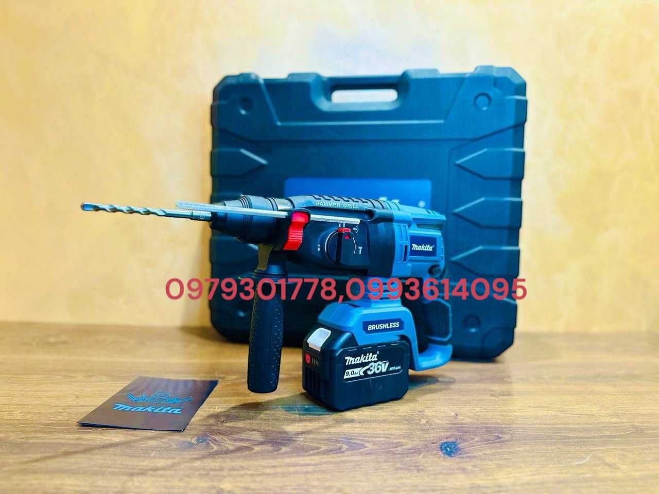 Makita 3в1 Набор Болгарка DGA504 + Шуруповерт DHP485 Перфератор DHR202