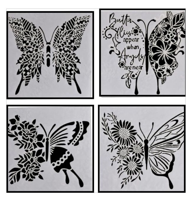 Zestaw 4szt Szablonów,  malarski, DIY, crapbookingu, tynk ozdobny