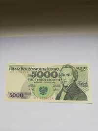 Polska banknot kolekcjonerski 5 tys złotych Chopin 1988 rok