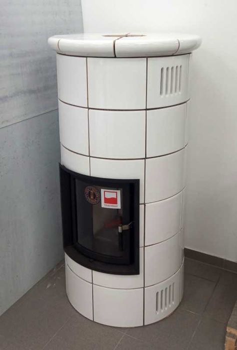 Piec kominek kaflowy okrągły nowy z montażem ekoprojekt Kraków