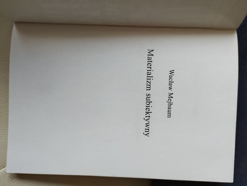 Mejbaum materializm subiektywny