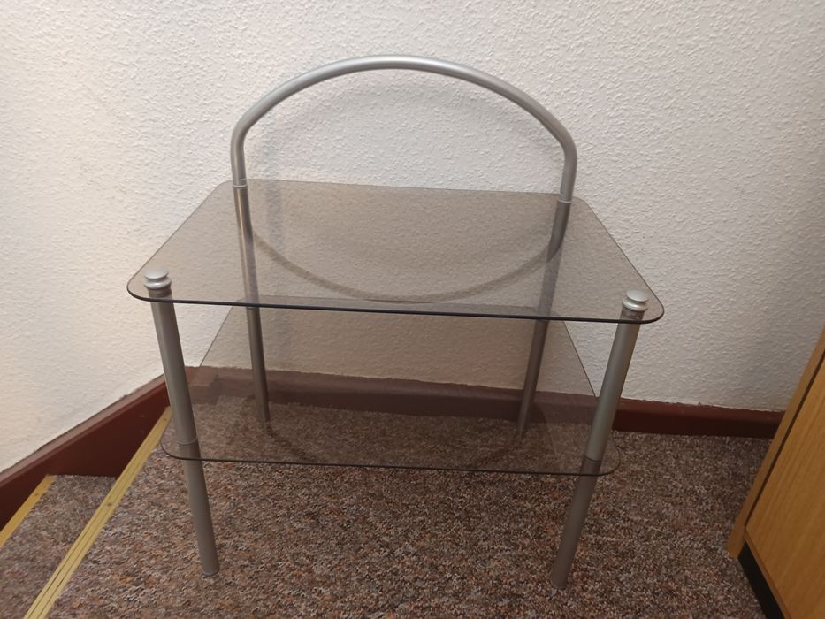 Stolik kawowy szklano metalowy