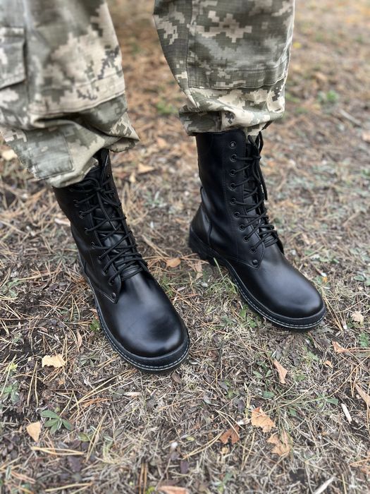 Берцы зимние кожаные / с мехом / Берці чорні зимові шкіряні / є опт