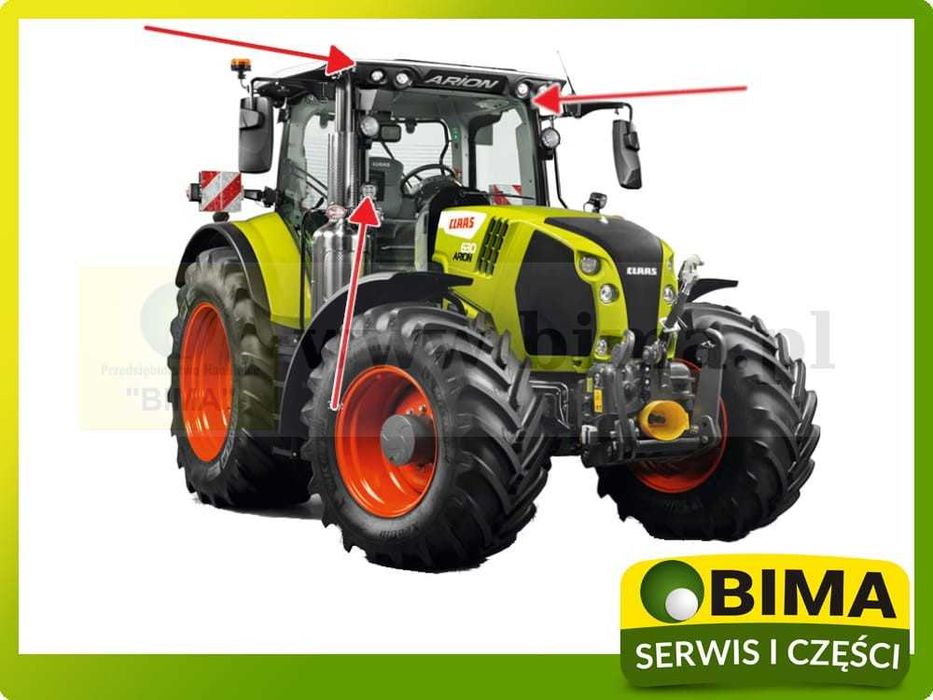 Lampa robocza halogen LED w dach CLAAS Arion Axion JD John Deere Deutz