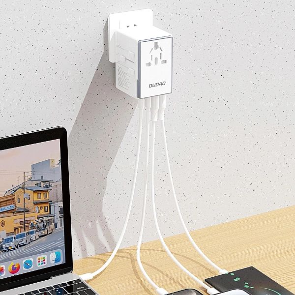 Adapter podróżny Dudao A65Pro 65W EU / US / JP / AUS / UK 2x USB-C 2x