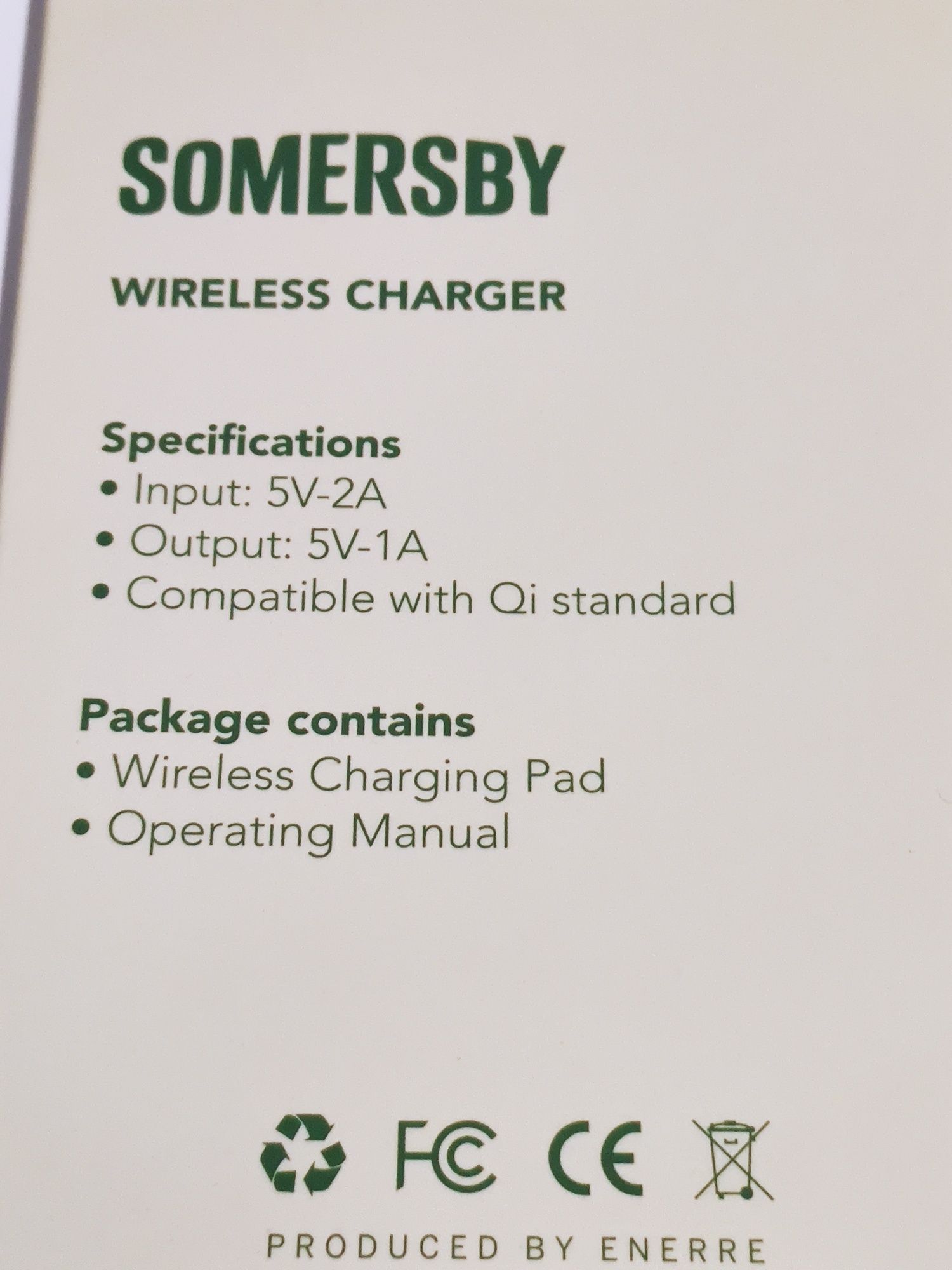 Wireless Charger da Somersby - Carregamento Conveniente e Estiloso