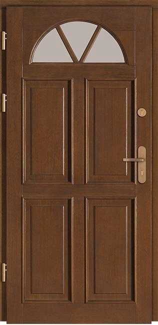 Drzwi zewnętrzne drewniane dębowe