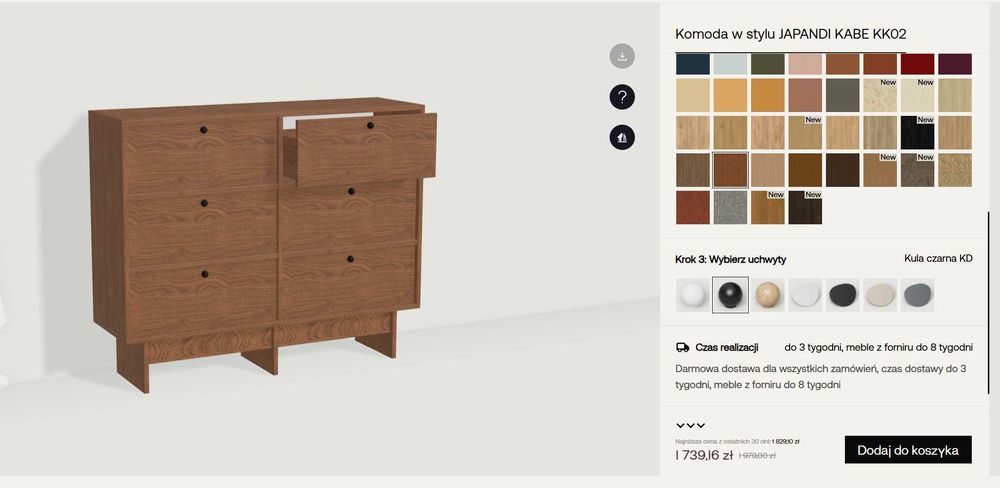 Komoda Górna Półka Kabe 120cm