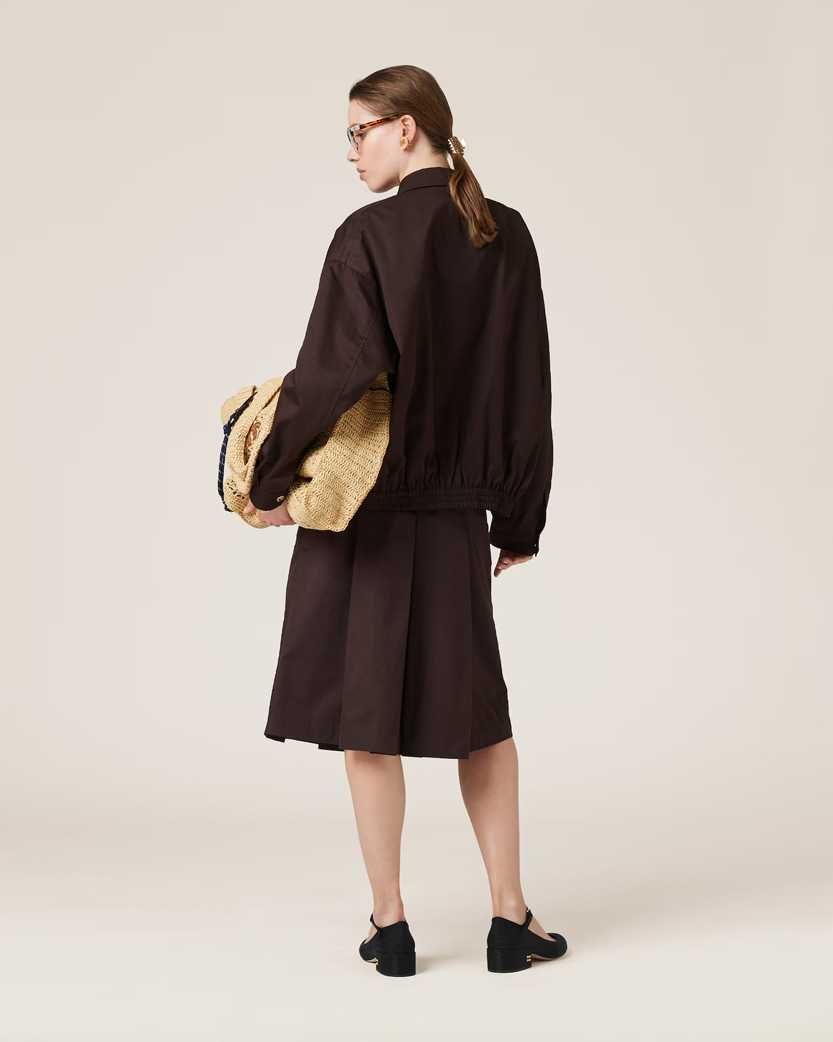Куртка Miu Miu Washed Gabardine Blouson Jacket Cocoa Brown
