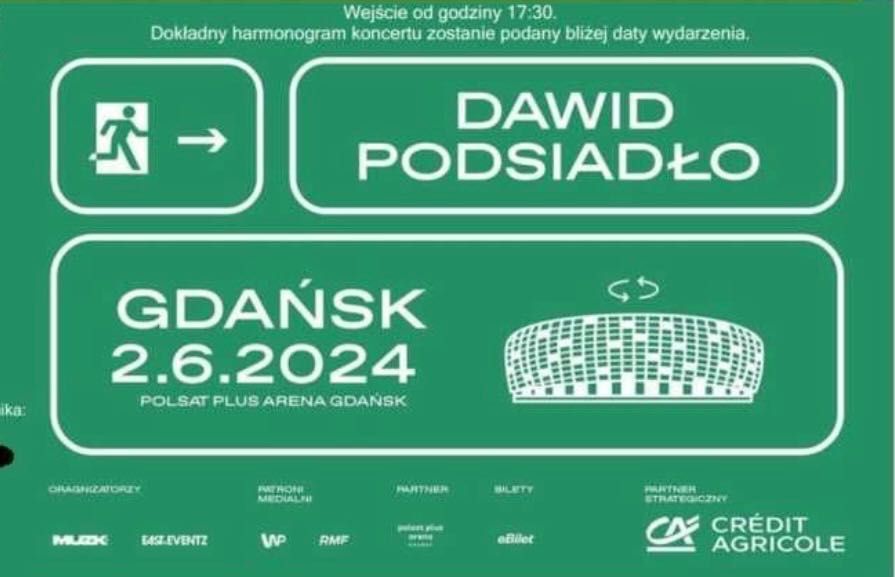 Bilety Podsiadło Gdańsk 250 zł/szt