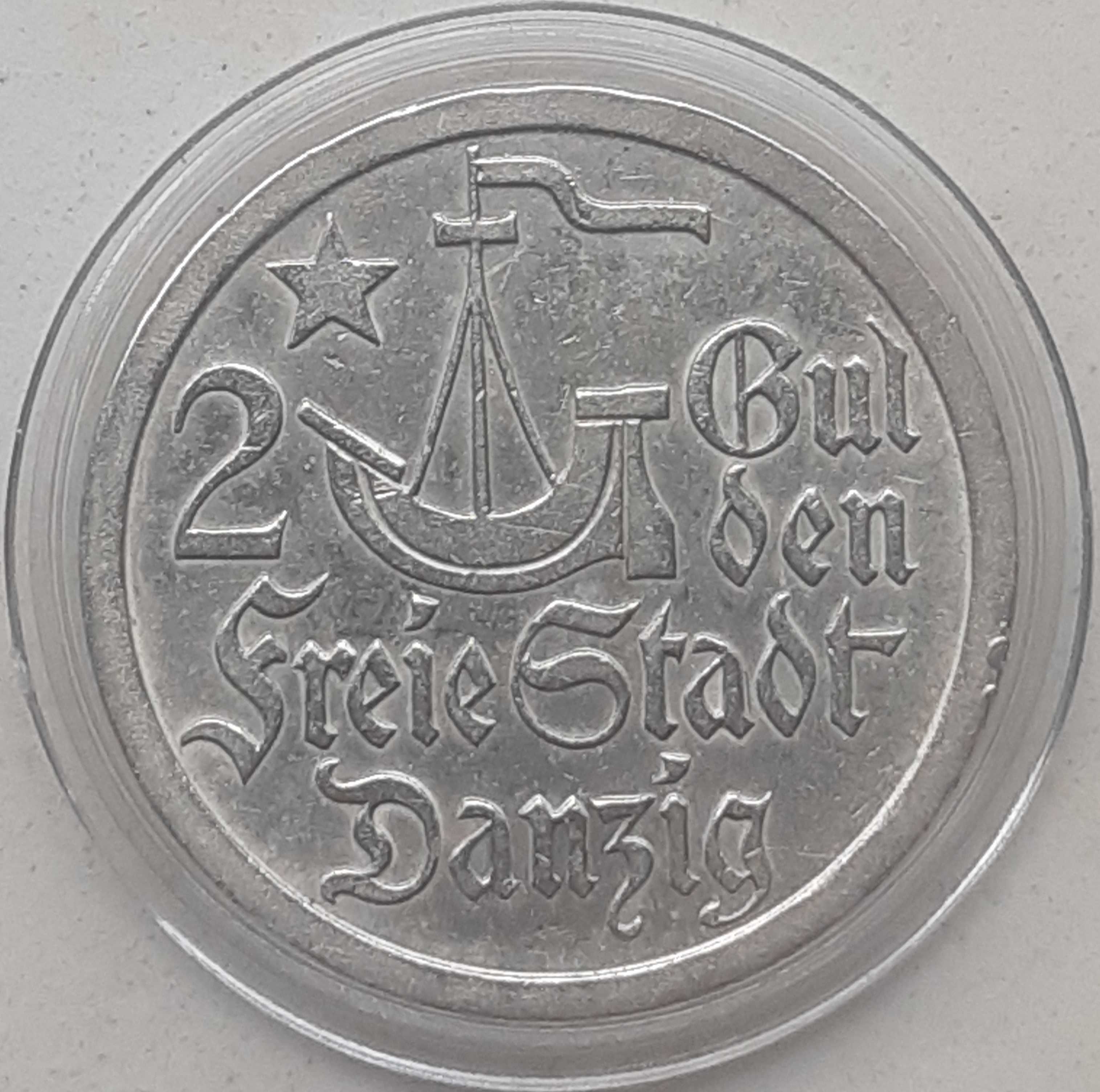 Moneta obiegowa Wolne Miasto Gdańsk 2 Guldeny 1923 Koga