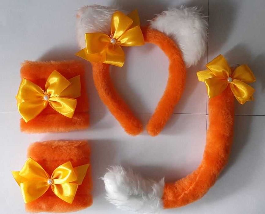 Костюм лисички для дівчинки. Дитячий костюм лисички. Вушка лисички