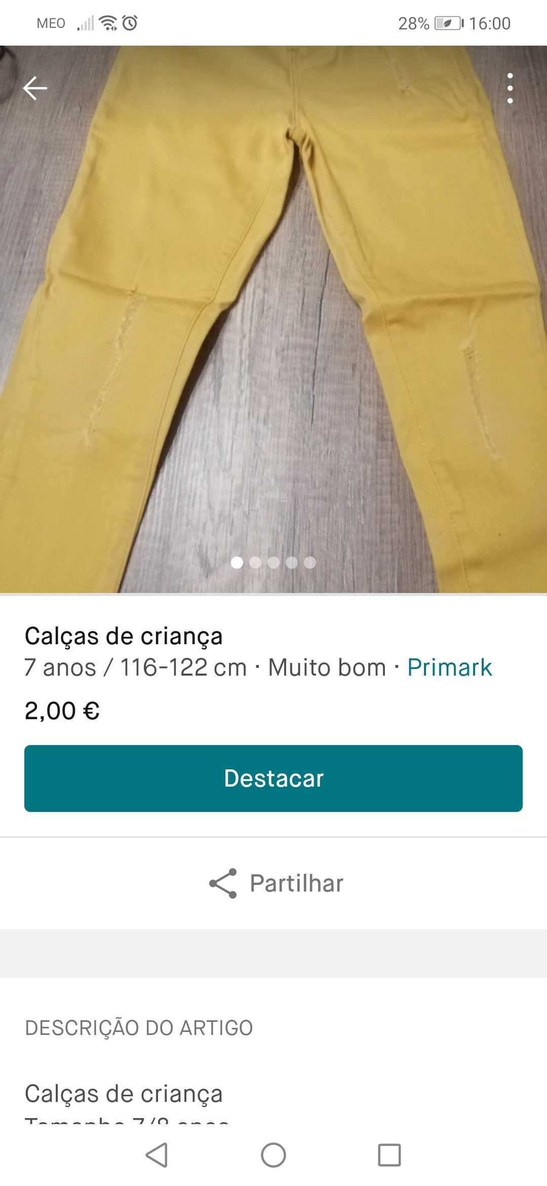 Calças para menina