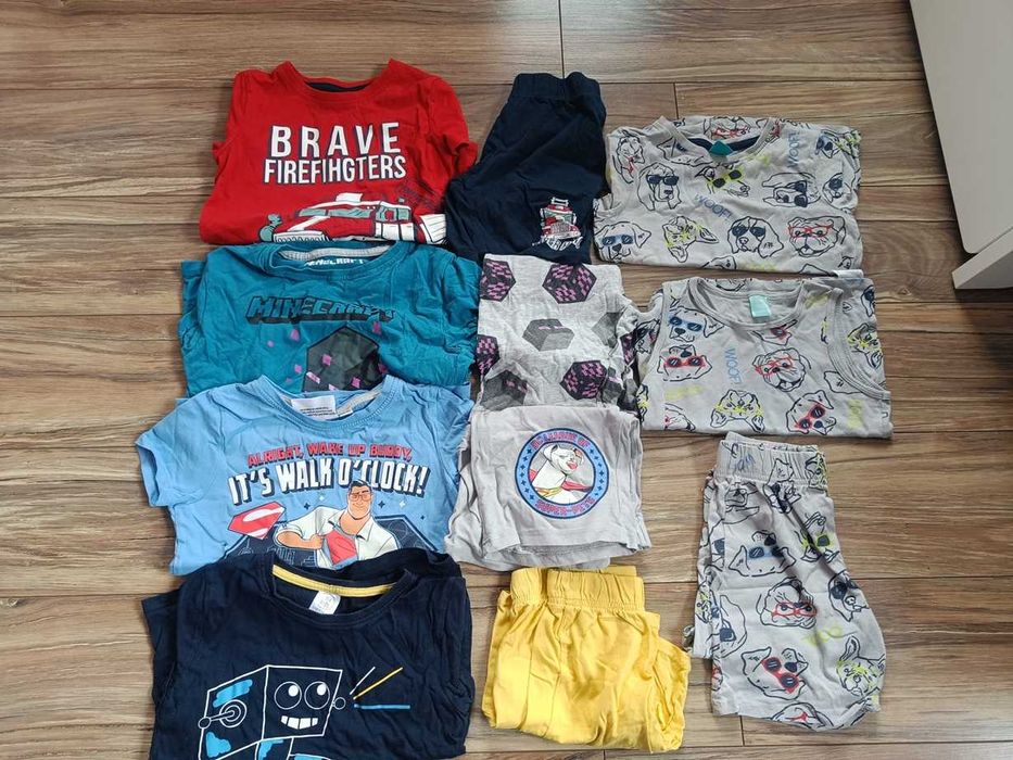 Piżamy letnie krótkie spodenki krótki rękaw chłopięce 110/116 piżama