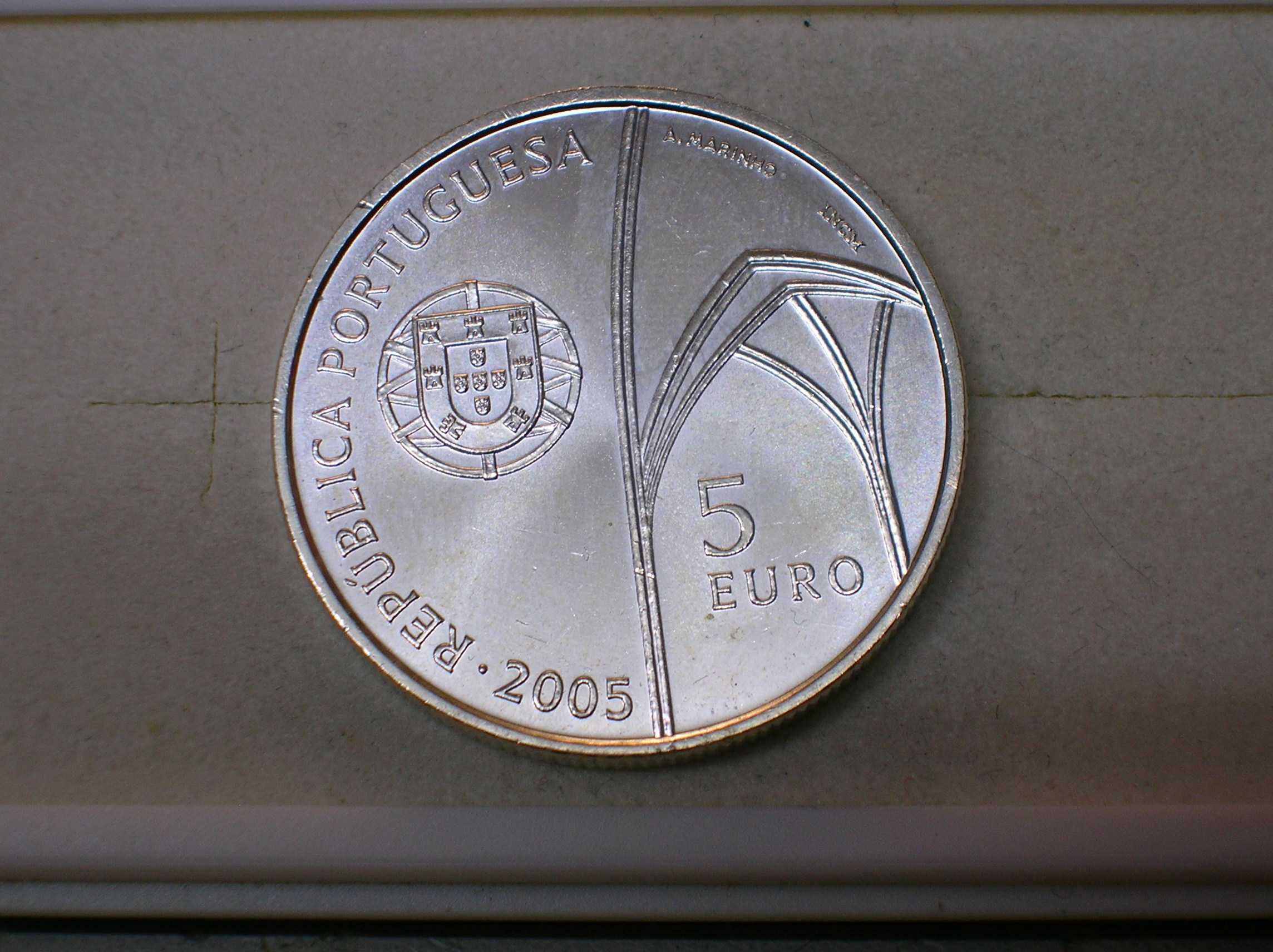 Moeda 5 Euros - Mosteiro da Batalha/ 2005 / Prata