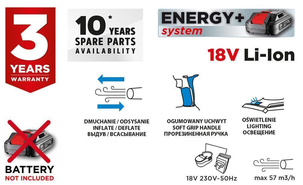Pompka Akumulatorowa Energy+ 18V, Li-Ion, Bez Akumulatora