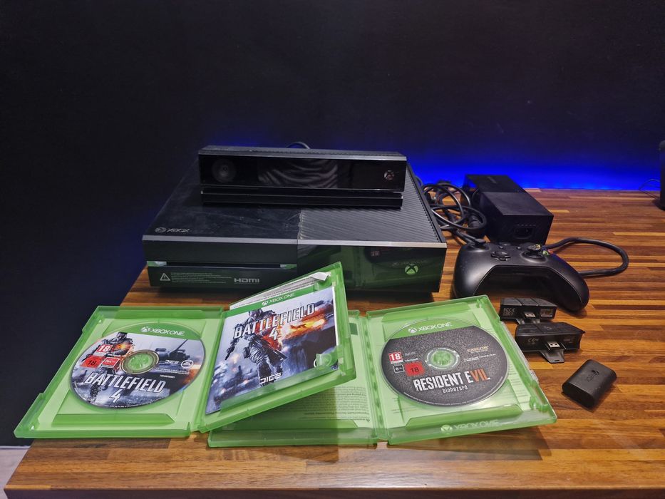 xbox one + kinect + comando(com bateria carregavel)+2 jogos
