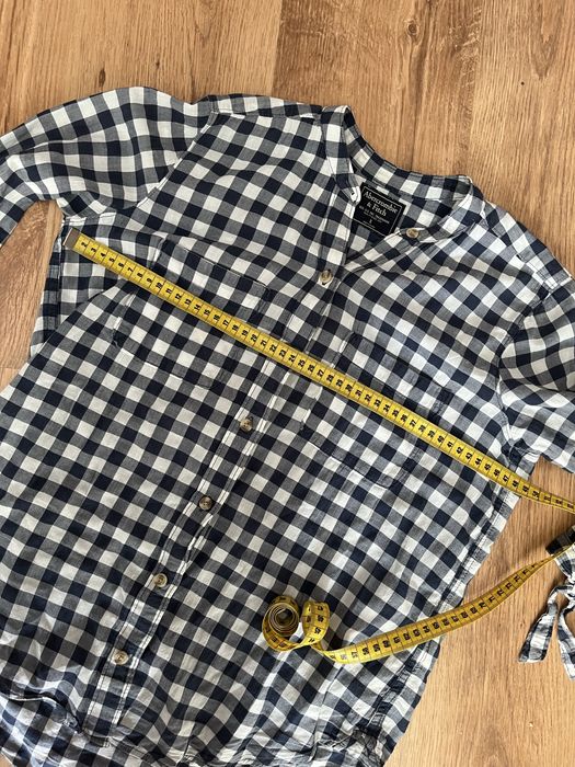 Koszula w kratę kratka rękaw 3/4 abercrombie&fitch