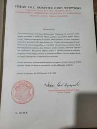 Mszał rzymski 1968r. Podpis Kardynała Stefana Wyszyńskiego