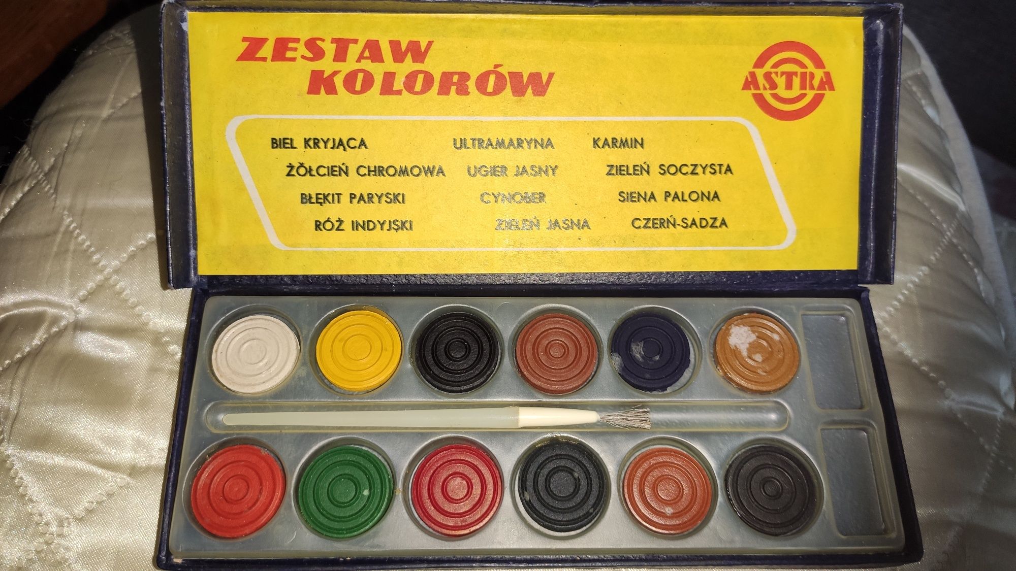 Farby akwarelowe szkolne PRL nowe 1973 astra