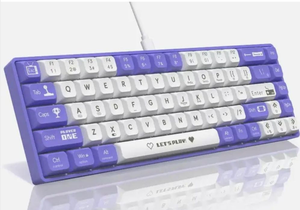 Клавиатура геймерская механическая AJAZZ AK680 Фиолетовый-Белый