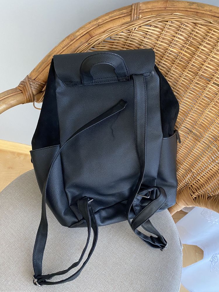 Plecak torba New Look czarny skóra syntetyczna mieszczący  a4